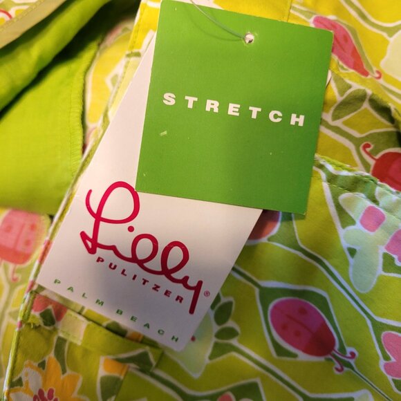 Lilly Pullitzer Vintage Palm Beach Liza Capri Pants Ladybugs and Lemons - Picture 5 of 6